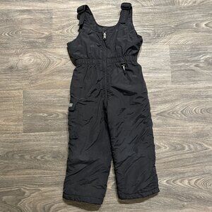 Snozu Youth Medium Black Insulated Snow Bib Overalls Ski Zip Front Adjustable